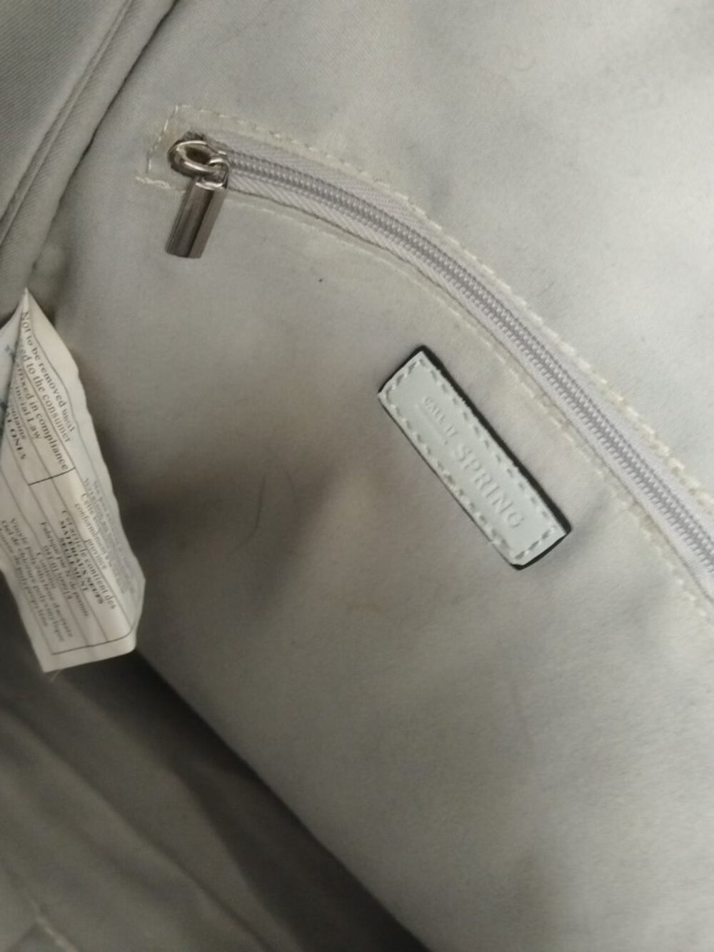 Call It Spring Light Grey Studded Rhinestone Mini Backpack Faux Leather - Picture 7 of 13